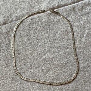 Sterling Silver Herringbone Necklace - Silver